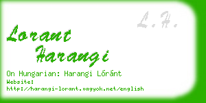 lorant harangi business card