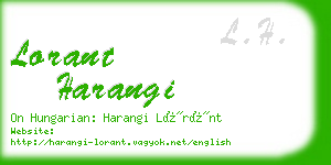 lorant harangi business card